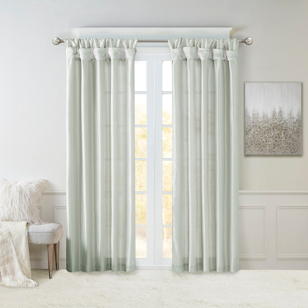 Emilia Twist Tab Lined Window Curtain Panel