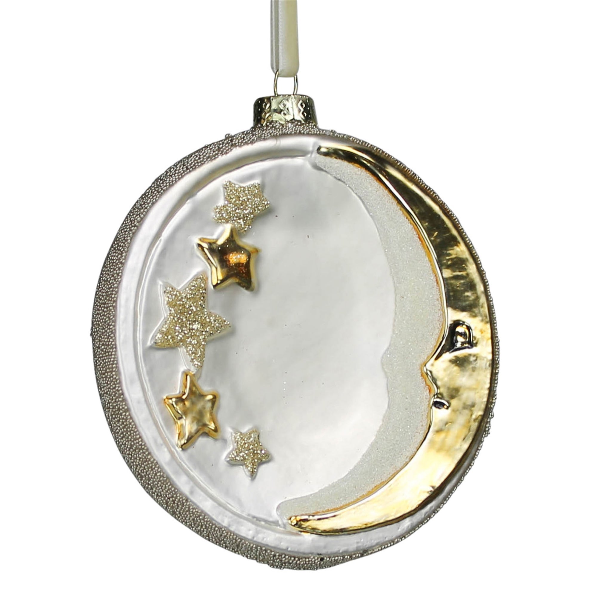 Moon & Stars Ornament, Glass