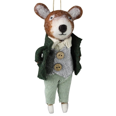Bear in Coat Ornament, Felt