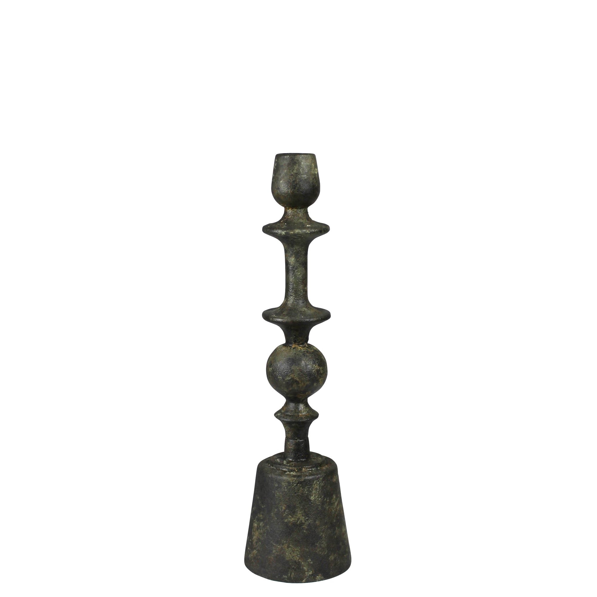 Bastia Taper Holder, Green Patina - Sm