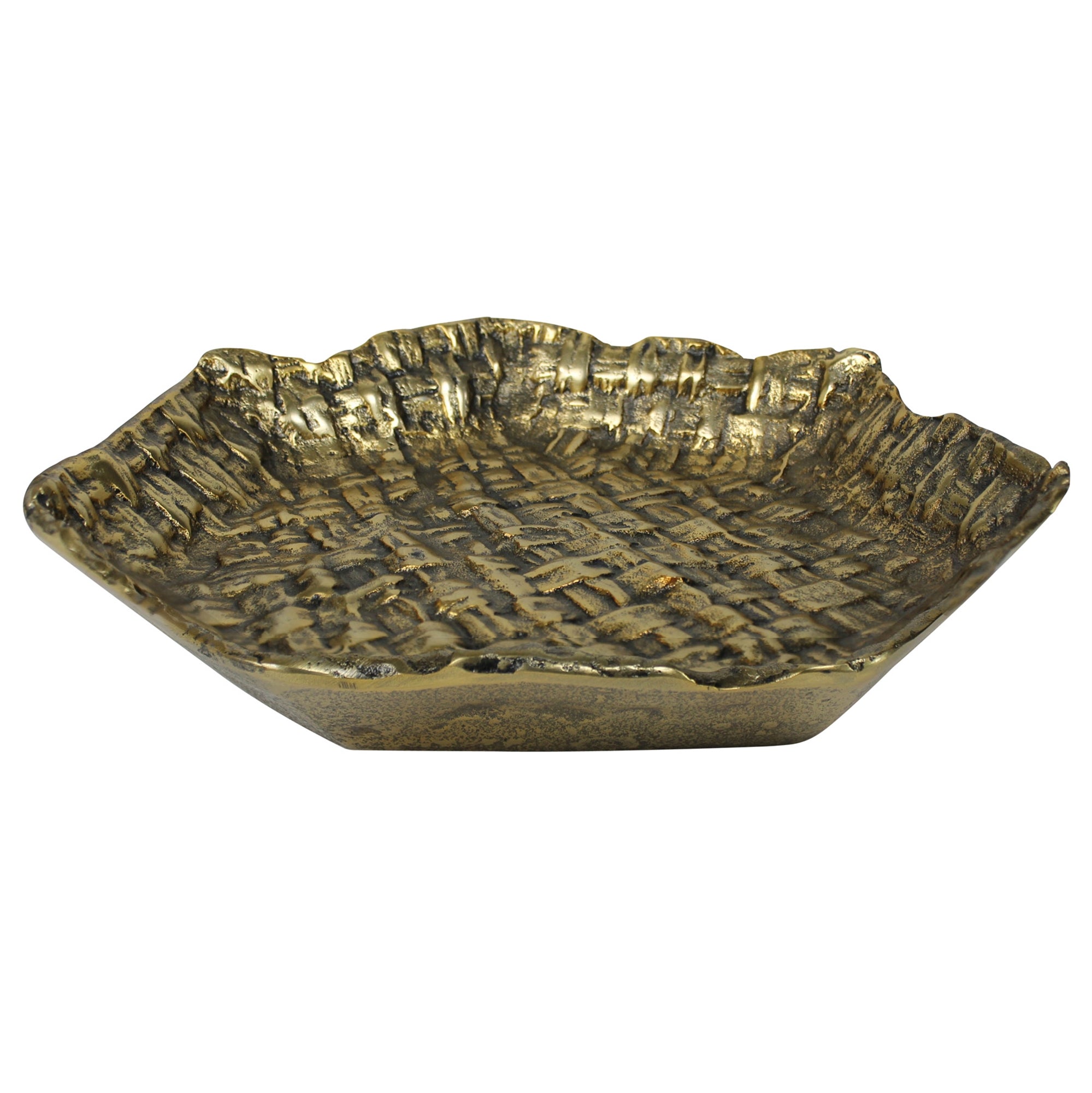 Basket Weave Tray, Brass