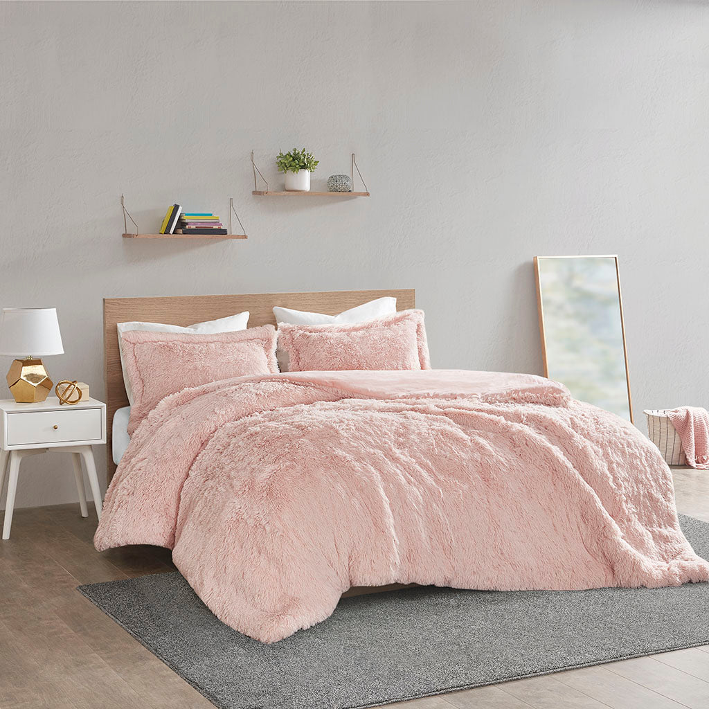 Malea Shaggy Fur Duvet Cover Set