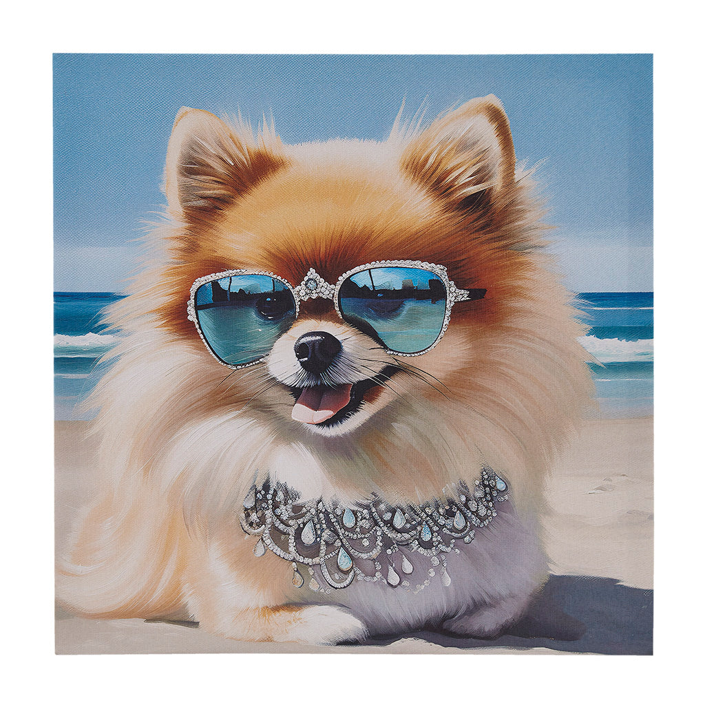 Beach Dogs Yorkie Canvas Wall Art