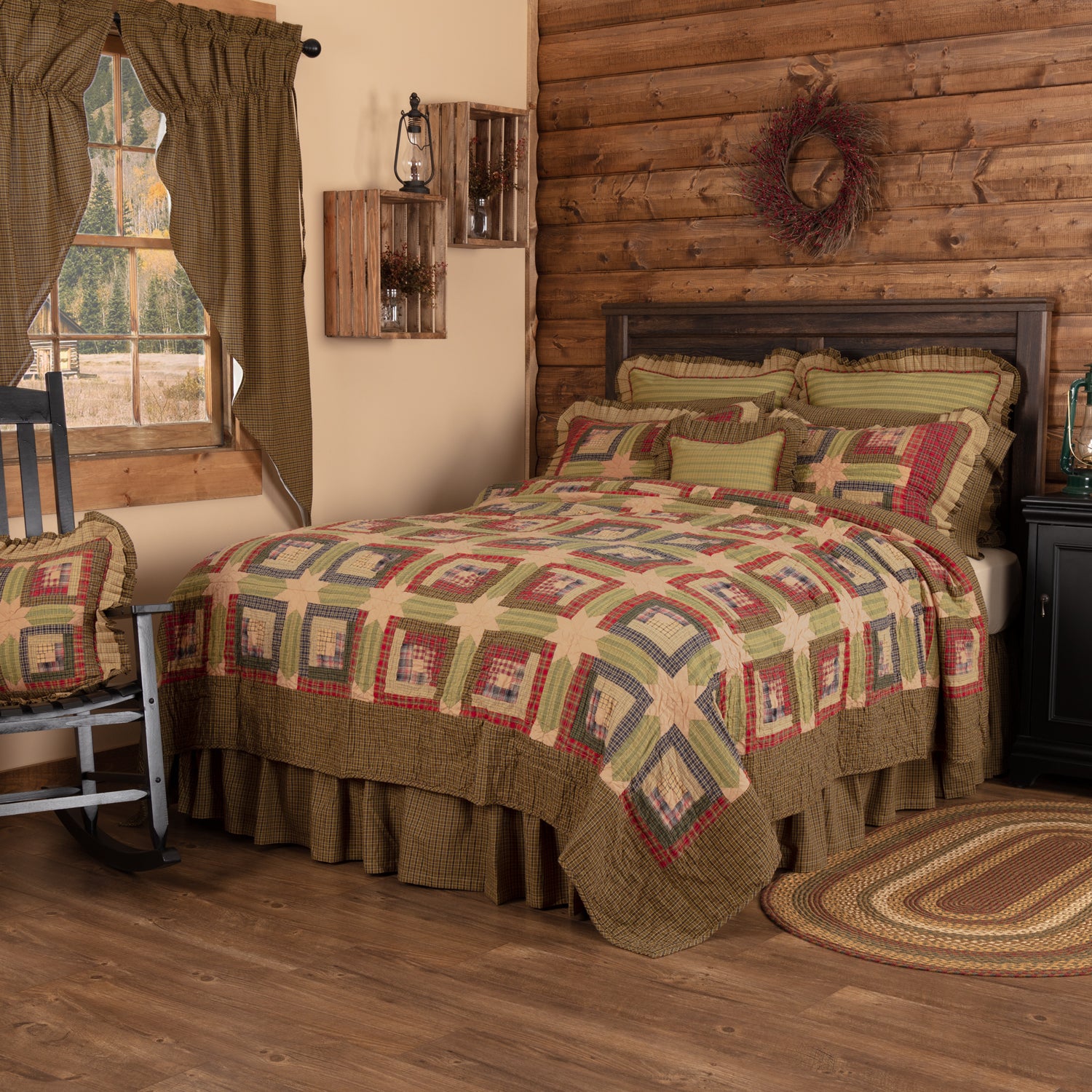 Tea Cabin Queen Quilt 94Wx94L