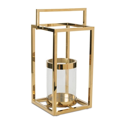 Lantern 19”H Stainless Steel/Glass