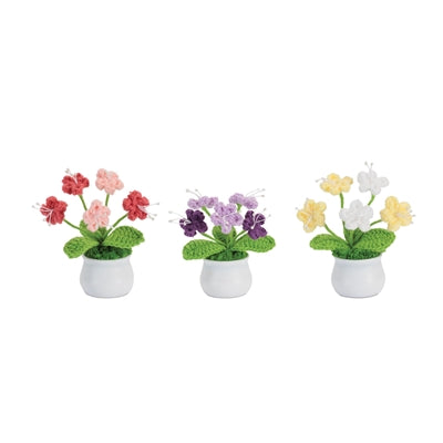 Floral in Pot (3 Asst) 5”H Wool Yarn/Ceramic
