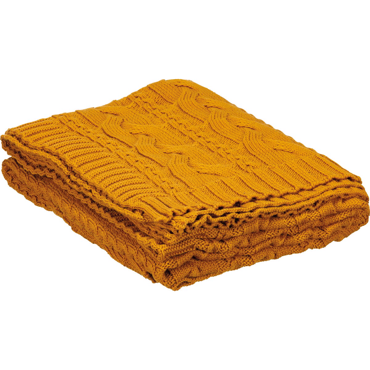 Cable Knit Saffron Throw