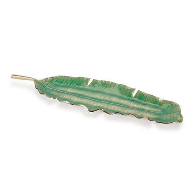Leaf Plate 18.25"L x 5.25"W x 1.25"H Aluminum