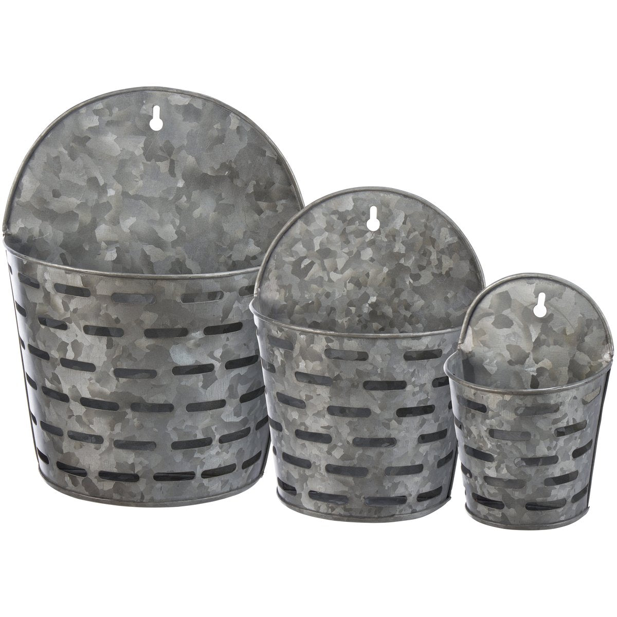 Rustic Olive Wall Buckets (S/3)