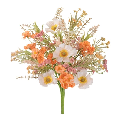 Mixed Floral Bush 21”H Polyester/Plastic