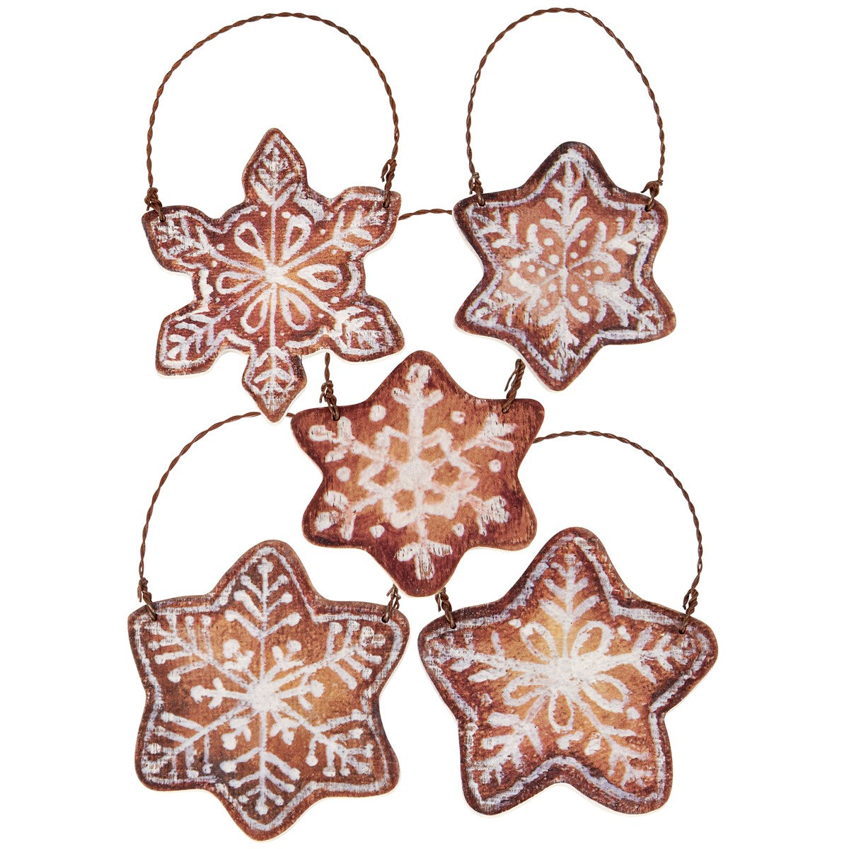 Gingerbread Snowflake Ornaments (S/5)