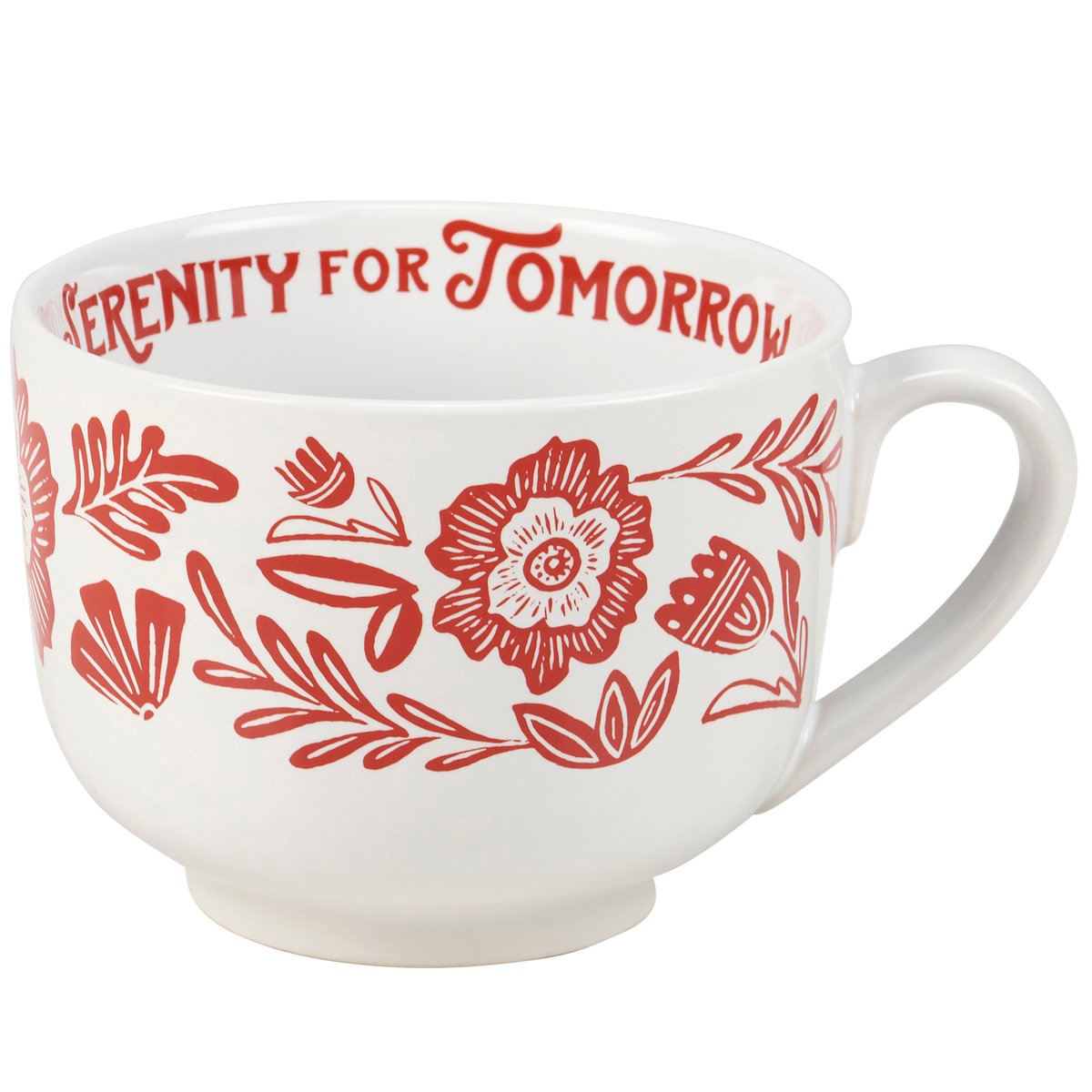 Folk Art Red Script Mug