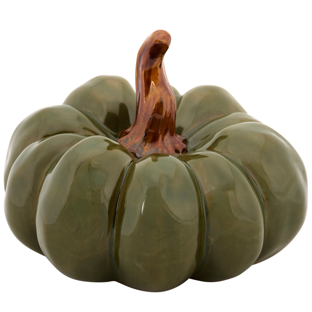 Green Ceramic Pumpkin (L)