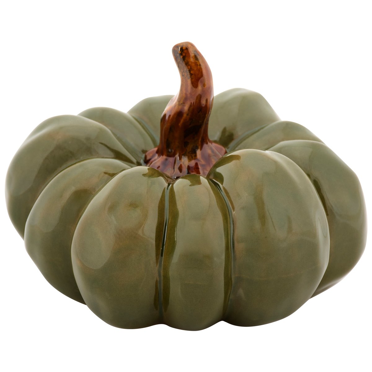 Green Ceramic Pumpkin (L)