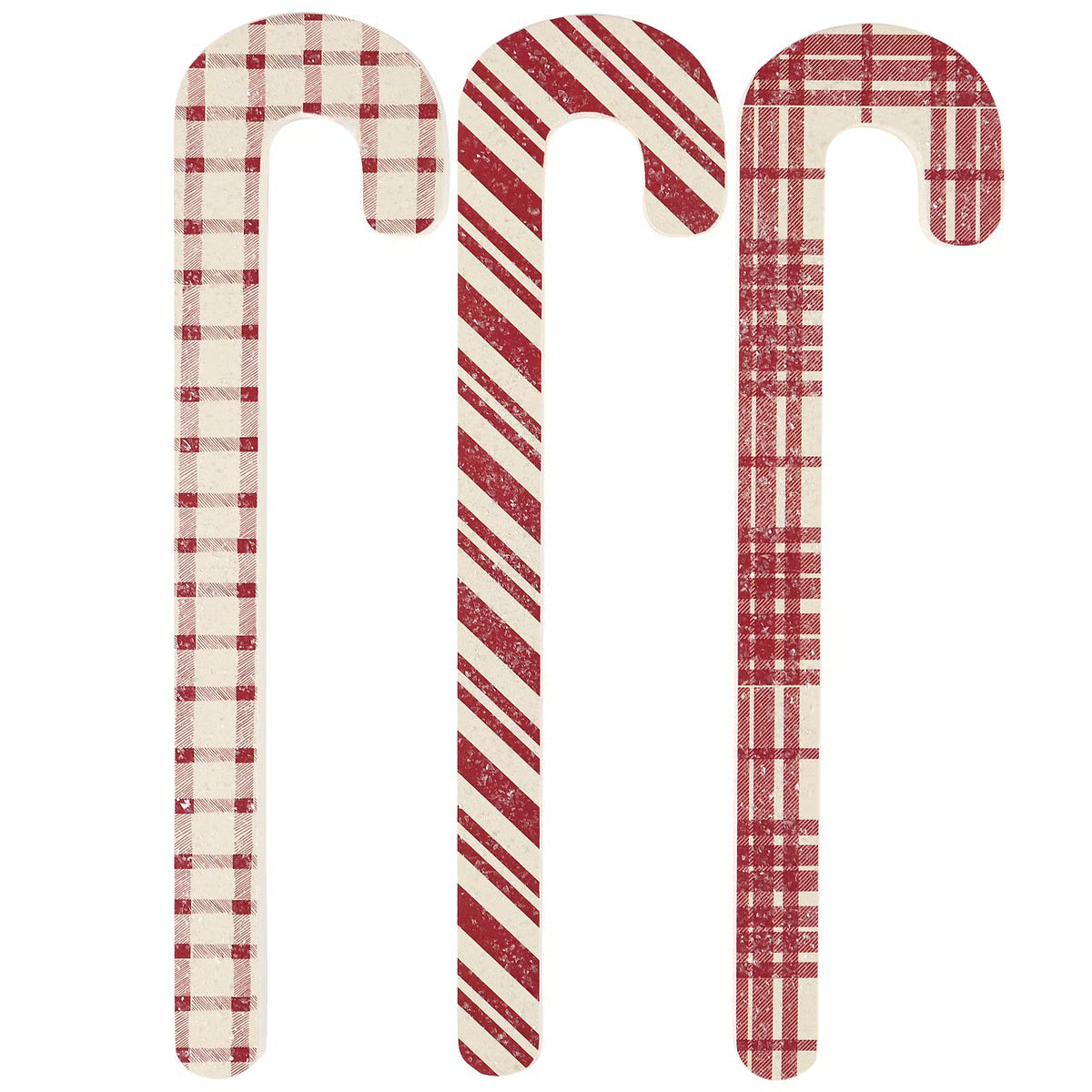 Red Patterned Candy Canes (S/3)