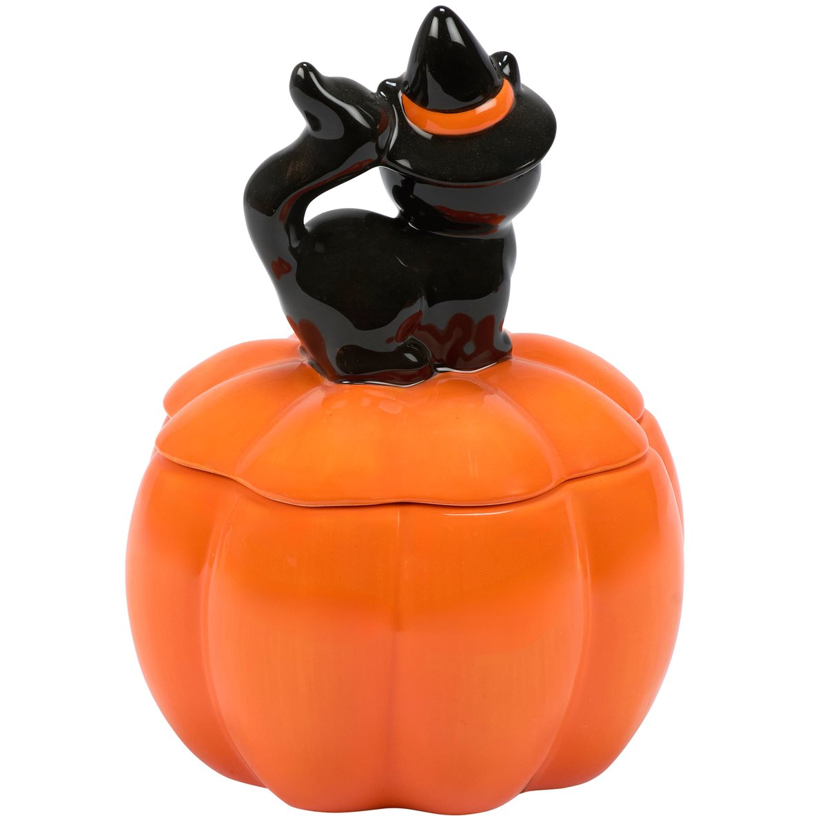 Black Cat Jack O' Lantern Jar