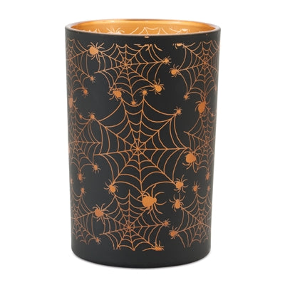 Glass Spider Web Candle Holders (S/2)