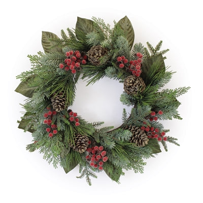 Mixed Pine and Berry Wreath
