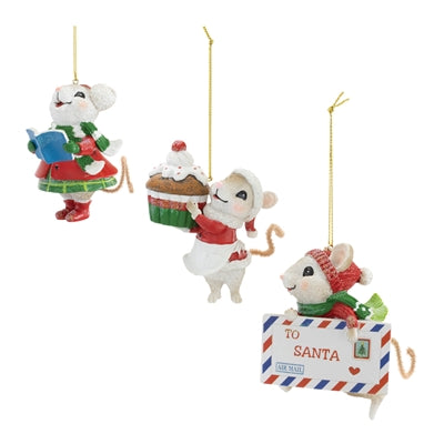 Christmas Mouse Ornament (S/3)
