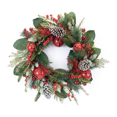 Mixed Pine w/Berries and Bells Wreath