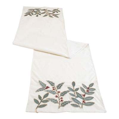 Holly and Mistletoe Table Runner
