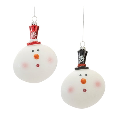 Snowman Head Ornament (S/2)