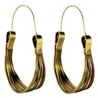 Nara Wire Loop Earring, Brass