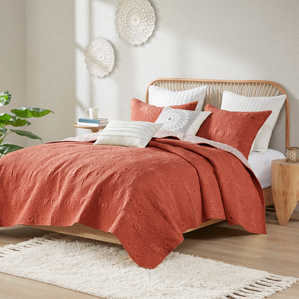 Kandula 3 Piece Reversible Cotton Quilt Set
