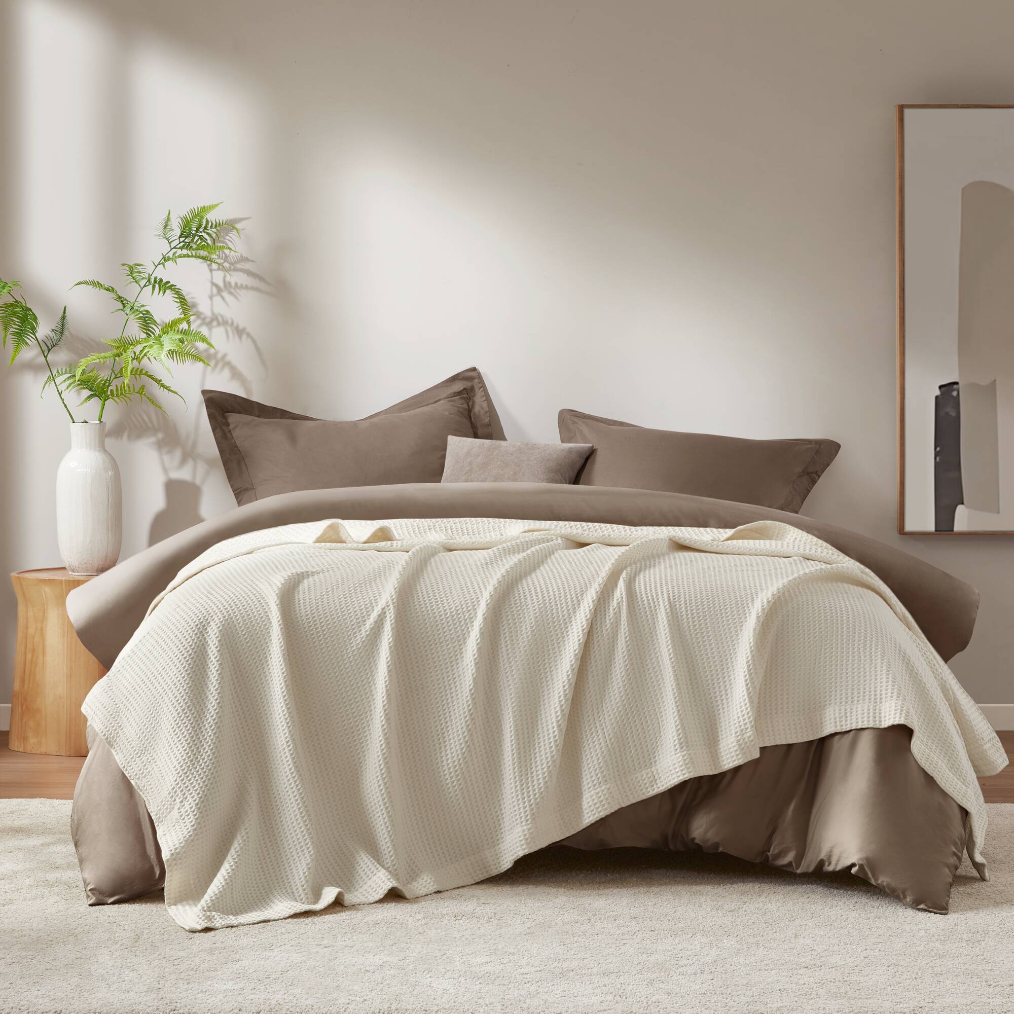 Cotton Waffle Weave Cotton Blanket