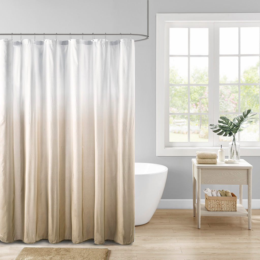 Ara Ombre Printed Seersucker Shower Curtain