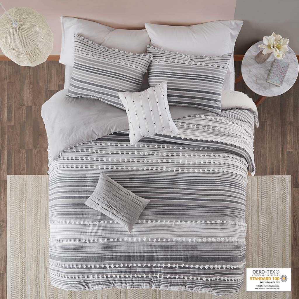 Calum Cotton Jacquard Duvet Cover Set