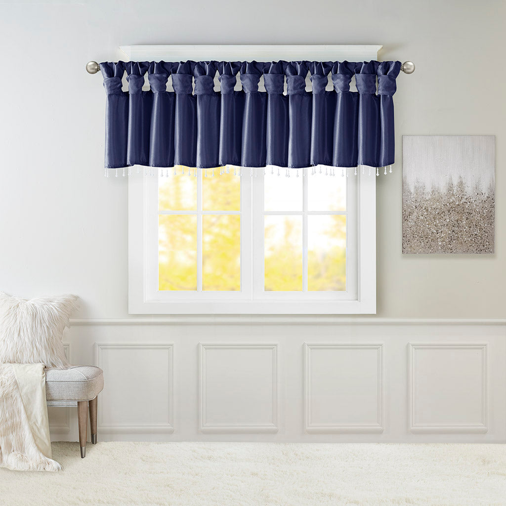 Emilia Lightweight Faux Silk Valance With Beads