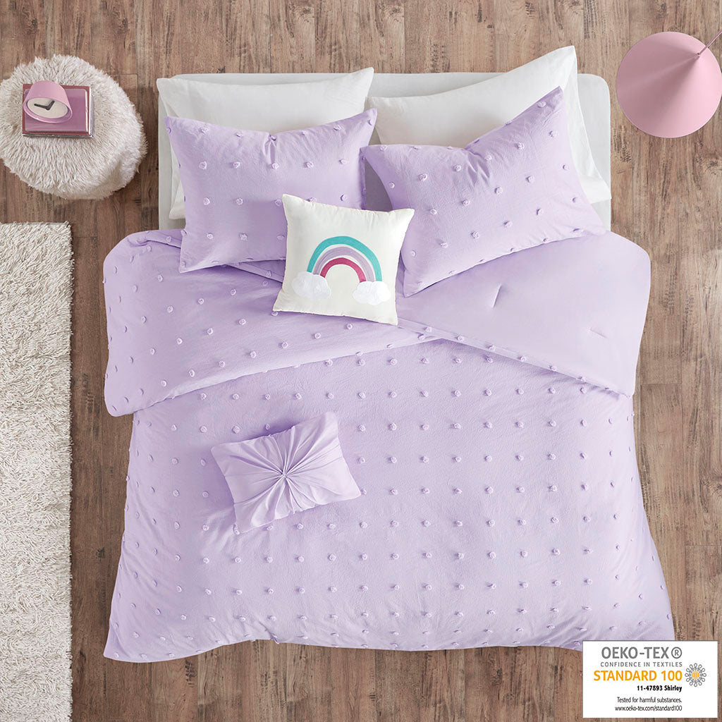 Callie Cotton Jacquard Pom Pom Comforter Set