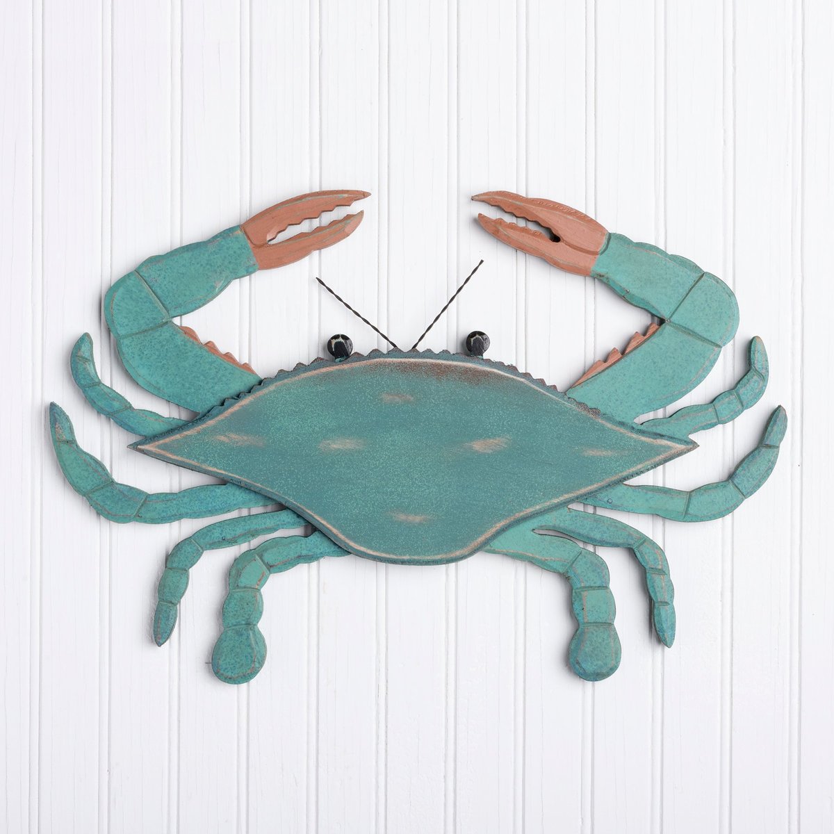 Wooden Blue Crab Wall Decor