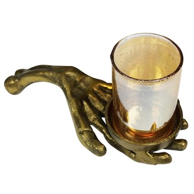 Skeleton Hand with Glass Votive