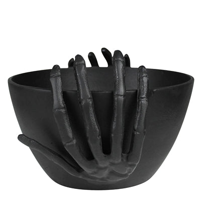 Bowl with Skeleton Hands, Black
