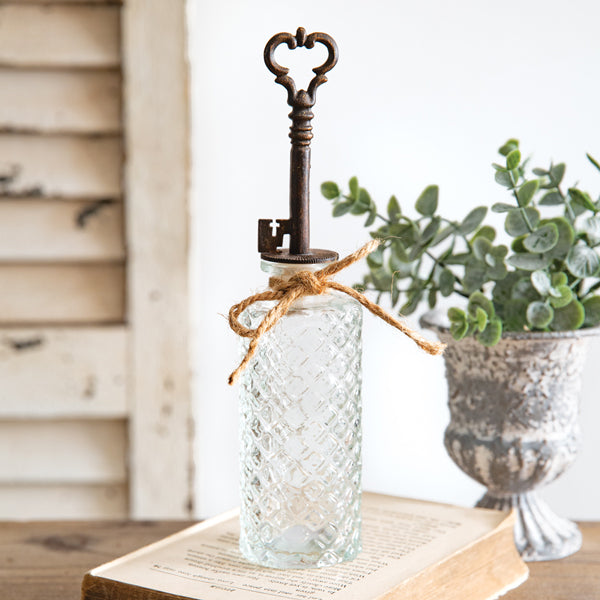 Skeleton Key Apothecary Bottle - Tall