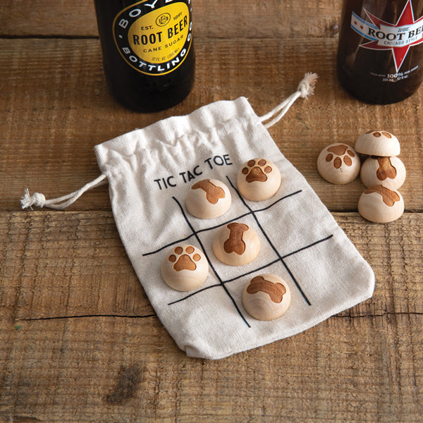 Travel Pet Tic-Tac-Toe Game in Drawstring Bag