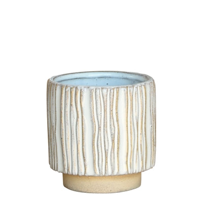 Ramos Vertical Stripe Cachepot, Stoneware - 2.5"