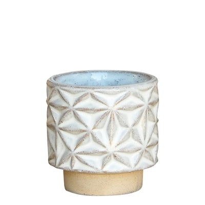 Ramos Geometric Cachepot, Stoneware - 2.5"