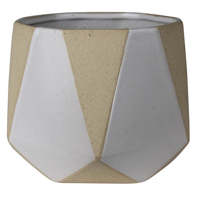 Calico Cachepot, Ceramic - White