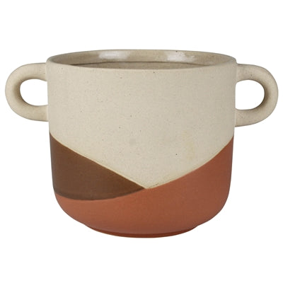 Manitu Cachepot with Handles, Ceramic - Lrg