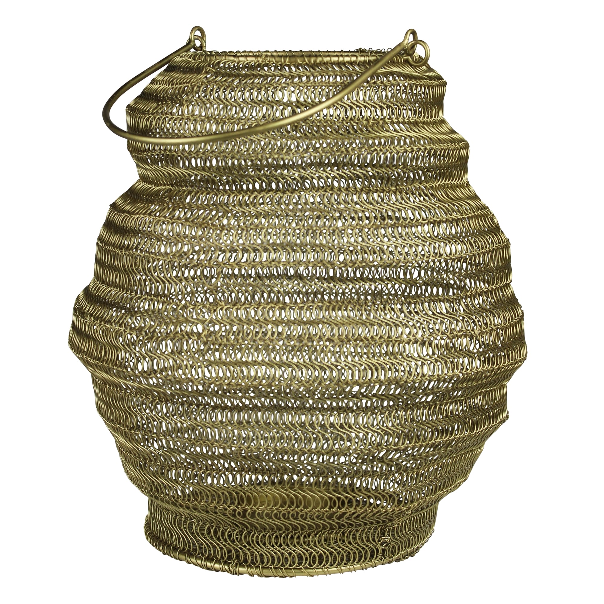 Manza Woven Wire Lantern, Brass