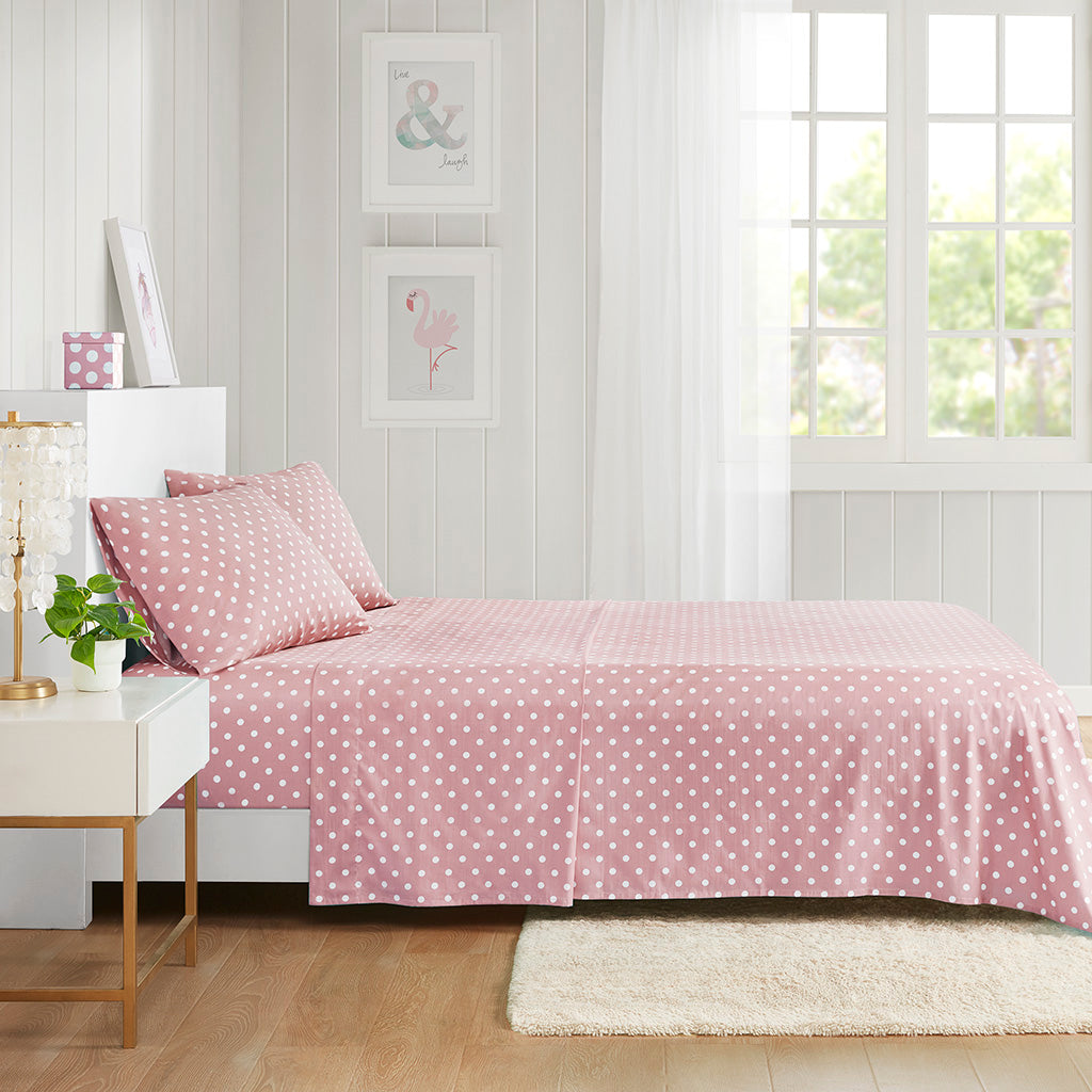 Polka Dot Microfiber Sheet Set