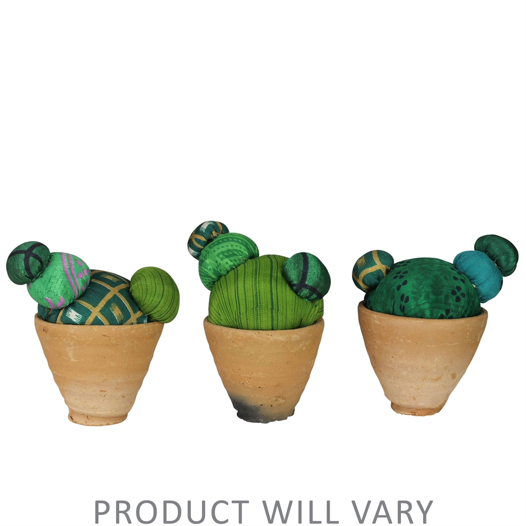 Recycled Sari Cactus in Pot