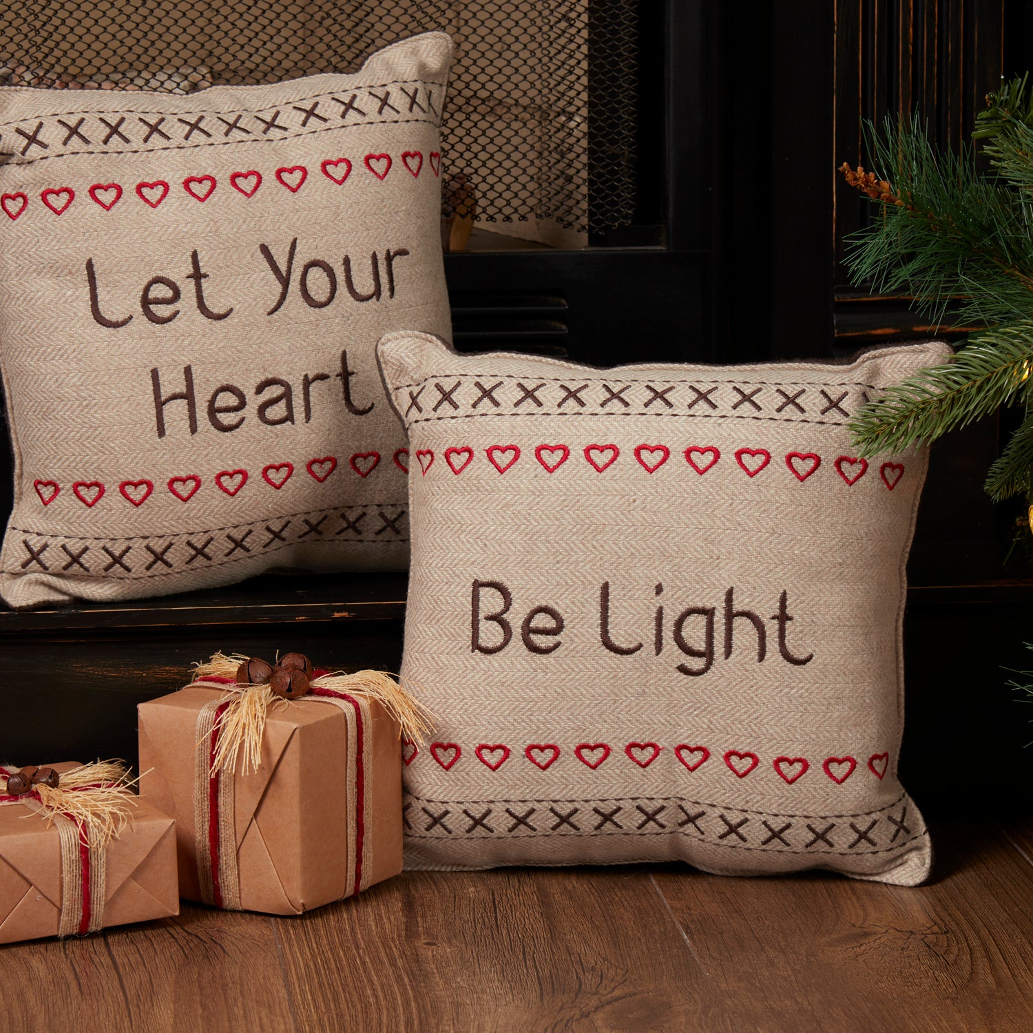 Merry Little Christmas Pillow Let Your Heart Set of 2