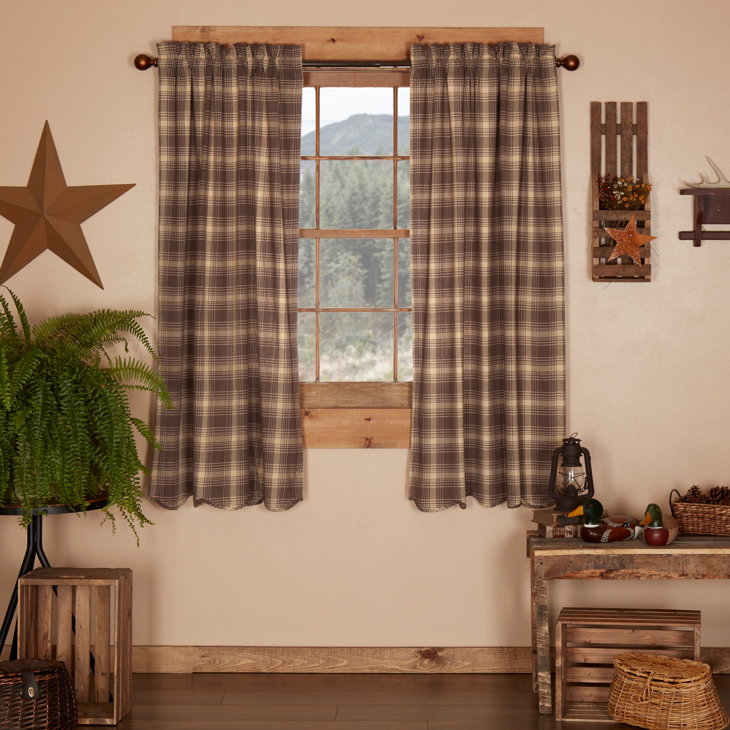 Dawson Star Scalloped Short Panel Set of 2 63x36