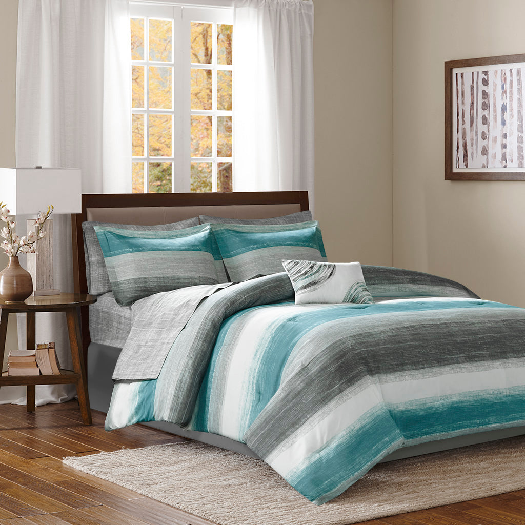 Saben 7 Piece Comforter Set with Cotton Bed Sheets