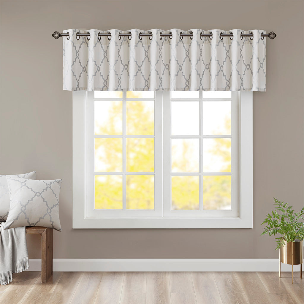Saratoga Fretwork Print Grommet Top Window Valance