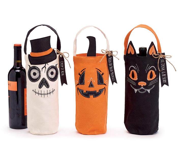 Vintage Characters Wine Bags (S/3)